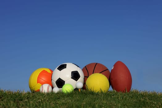 set of different sports balls