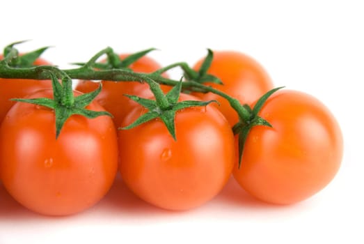 cherry tomatoes isolated on a white background