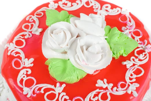 cream cake isolated on a white background