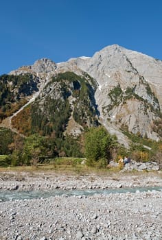 The landscape on the Ahornboden in the Karwendel in Austria