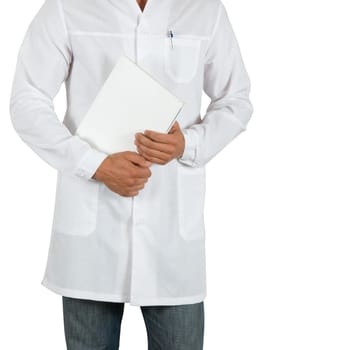 doctor man closeup on a white background
