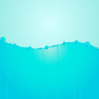 Illustration of Blue Water Level With Bubbles