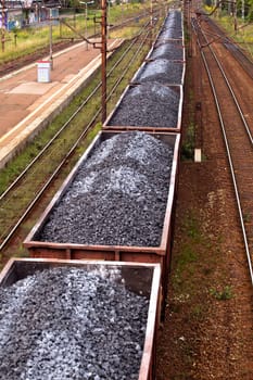 Coal train passing through the station
