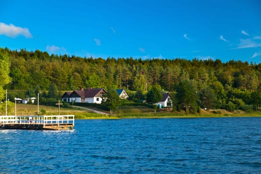 Summer landscape at the lake and forest