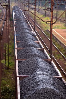 Coal train passing through the station
