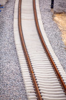 Aerial view of a railroad track