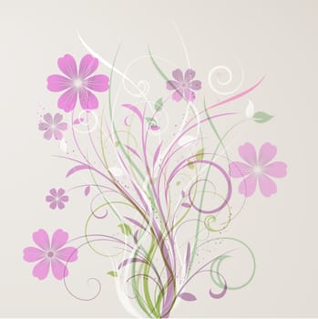 Decorative floral abstract background in pastel colours