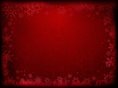Grunge style Christmas background with snowflakes and stars