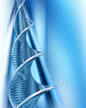 3D render of DNA strands on abstract background