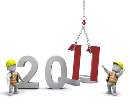3D render depicting Bringing the new year in