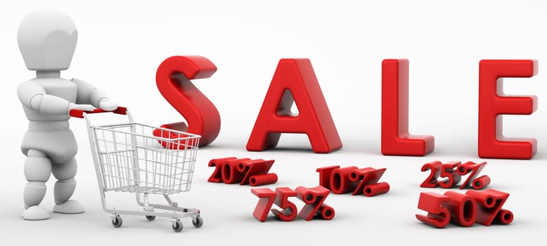 man shopping in the new year sale