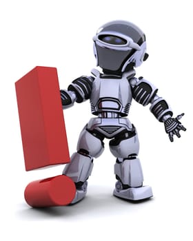 3d render of a robot with a symbol