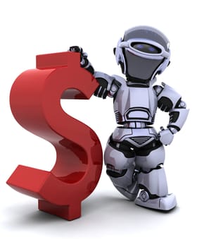 3d render of a robot with a symbol