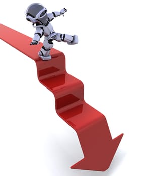 3D render of a robot on a graph