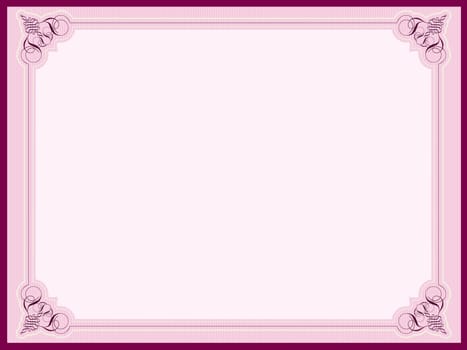 Decorative border in shades of pink