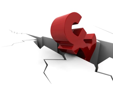 3D render depiciting financial market decline and crisis