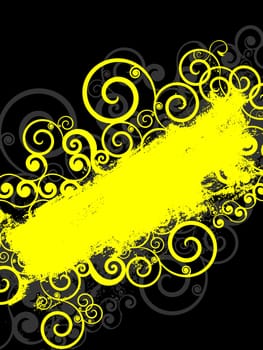 Abstract grunge background in yellow on black