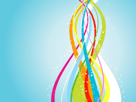Abstract flowing lines background in rainbow colours
