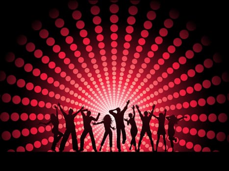 Silhoeuttes of people dancing