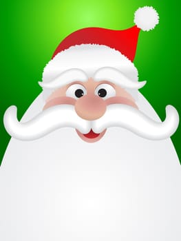 Christmas background with cartoon santas face