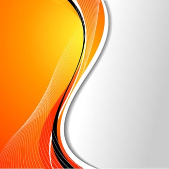 Abstract background with flowing lines in orange tones