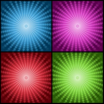Abstract backgrounds in four bright gradient colours