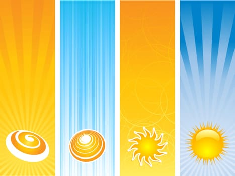 Various banner designs with a summer theme