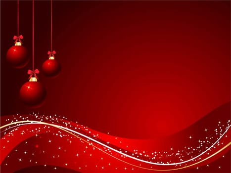 Christmas baubles on a decorative background