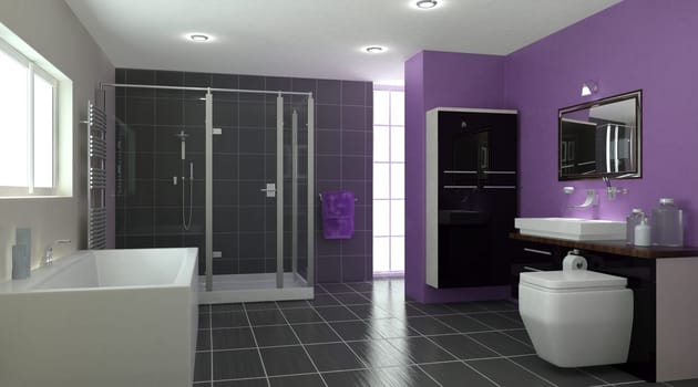3D render of a Contemporary Bathroom Interior