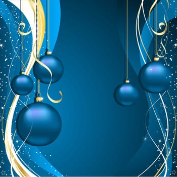 Decorative Christmas background with hanging baubles