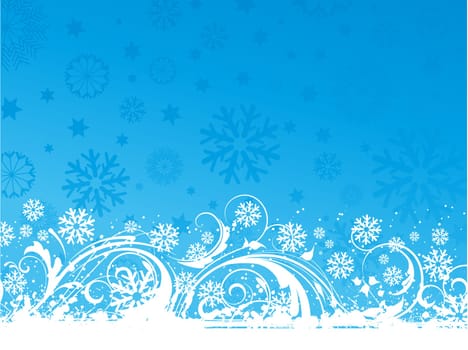 Decorative Christmas background of falling snowflakes