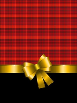 christmas background with gold bow