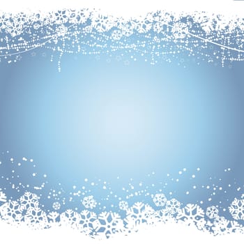 Decorative Christmas background with snowflakes and stars