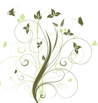 Decorative floral design with butterflies