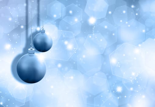 Christmas background with hanging baubles