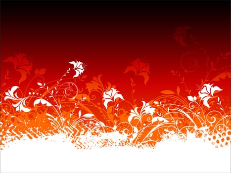 Decorative floral grunge design