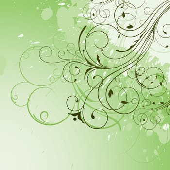 Decorative floral design on a grunge background