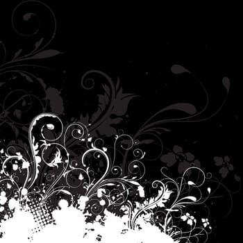Abstract floral design on a grunge background