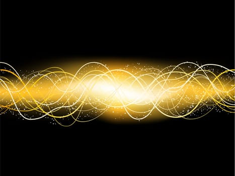 Abstract golden background with flowing lines