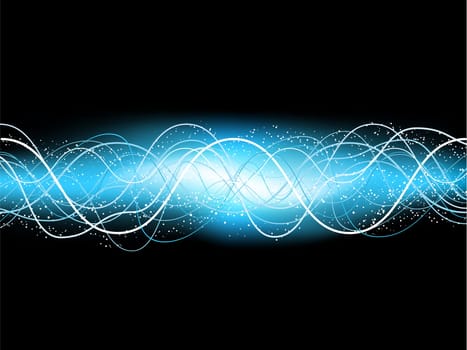 Glowing style electric blue background with flowing lines