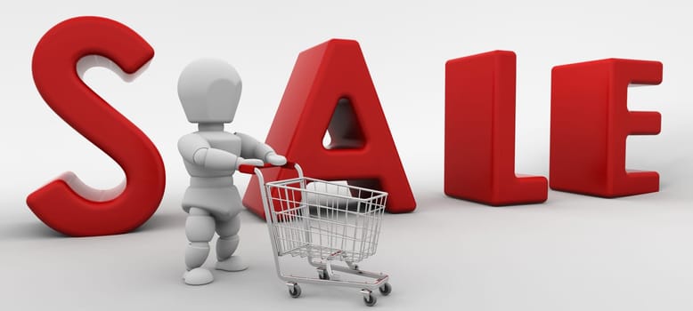 man shopping in the new year sale
