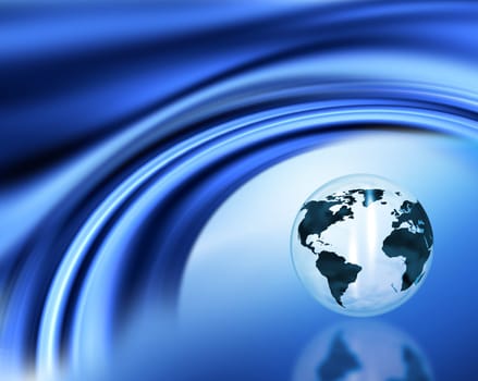 3D globe on abstract background