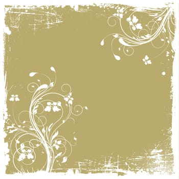 Decorative floral design on a grunge style background