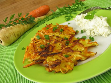 Carrot parsnip pancakes