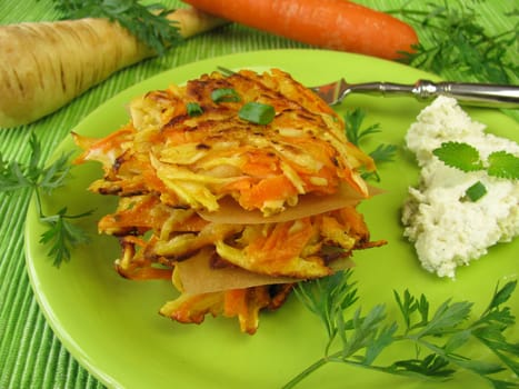 Carrot parsnip pancakes