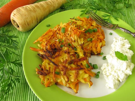 Carrot parsnip pancakes
