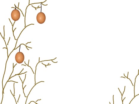 Shrub with Easter eggs