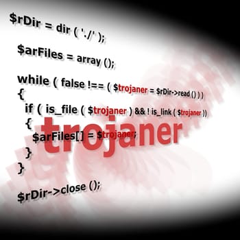 Illustration on the topic of data security - Trojan