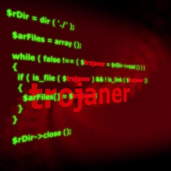 Illustration on the topic of data security - Trojan