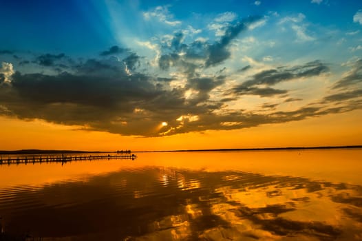 Pictures taken in Steinhude,sunset at the Steinhuder Meer.